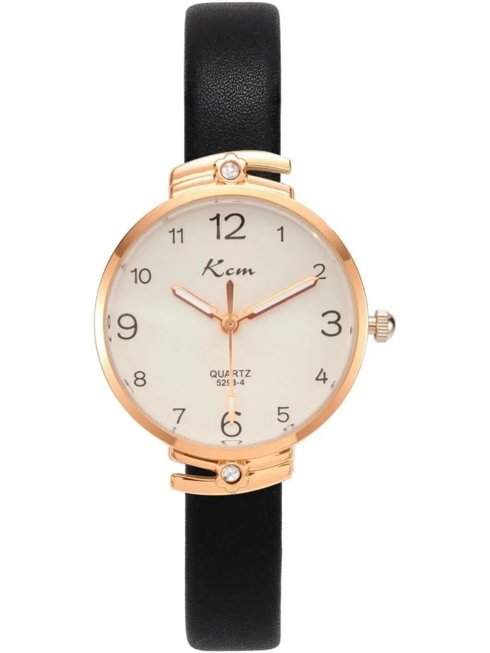 Women's Black Analog Quartz Classic Round Case PU Leather Casual Wrist Watch
